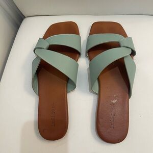 Indigo Blue Sandals with Crisscross Straps